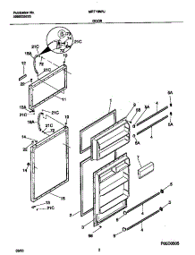 02 - Door parts for Frigidaire Refrigerator MRT18NRJW0 from AppliancePartsPros.com