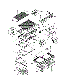 04 - Shelves / Controls parts for Frigidaire Refrigerator MRT18TRCD0 from AppliancePartsPros.com