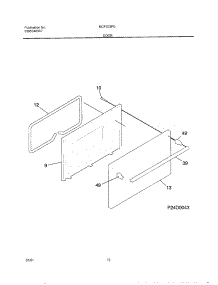 11 - Door parts for Frigidaire Range MGF303PGDH from AppliancePartsPros.com