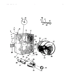 04 - Cabinet, Drum, Heater Housing parts for Frigidaire Dryer DE650EDD1 from AppliancePartsPros.com