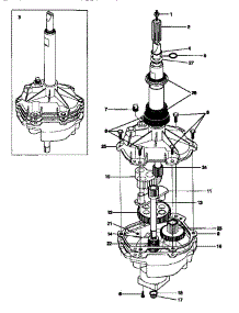 04 - Transmission parts for Frigidaire Washer MWL411RBW3 from AppliancePartsPros.com