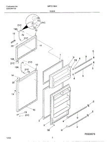 03 - Door parts for Frigidaire Refrigerator MRT21NSHD3 from AppliancePartsPros.com
