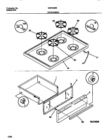 06 - Top / Drawer parts for Frigidaire Range MGF350SBDA from AppliancePartsPros.com