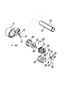 05 - Motor, Fan Housing, Exhaust Duct parts for Frigidaire Dryer DG400TXW0 from AppliancePartsPros.com