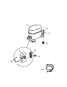 04 - Compressor, Overload parts for Frigidaire Dehumidifier ED287H6 from AppliancePartsPros.com