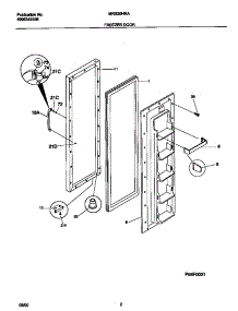 02 - Freezer Door parts for Frigidaire Refrigerator MRS20HRADD from AppliancePartsPros.com