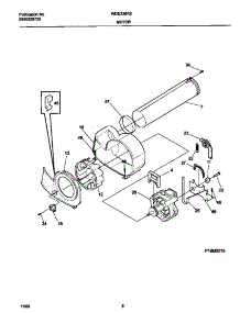 05 - P16m0019 Motor,Blower parts for Frigidaire Dryer WDE336REW1 from AppliancePartsPros.com