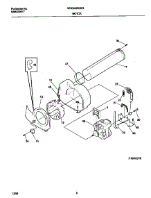 05 - Motor,Blower parts for Frigidaire Dryer WDG546RGS1 from AppliancePartsPros.com
