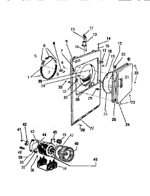 03 - Front Panel, Door & Motor parts for Frigidaire Dryer DE800EDD1 from AppliancePartsPros.com
