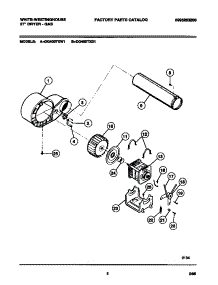 05 - Motor, Fan Housing, Exhaust Duct parts for Frigidaire Dryer DG400TXD1 from AppliancePartsPros.com