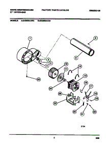 05 - Motor, Fan Housing, Exhaust Duct parts for Frigidaire Dryer DG800AXW3 from AppliancePartsPros.com