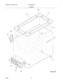 05 - Cabinet parts for White Westinghouse Freezer WFC05K0DW0 from AppliancePartsPros.com