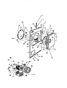03 - Front Panel, Door, Motor parts for Frigidaire Dryer DG800EXD2 from AppliancePartsPros.com