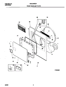 03 - Frnt Pnl, Lint Filter parts for Frigidaire Dryer WDE336RES1 from AppliancePartsPros.com