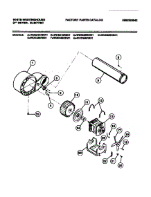05 - Motor, Blower Housing parts for Frigidaire Dryer WDE216RBD1 from AppliancePartsPros.com