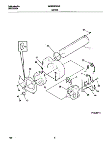05 - P16m0016 Motor, Blower parts for Frigidaire Dryer WDE336REW0 from AppliancePartsPros.com