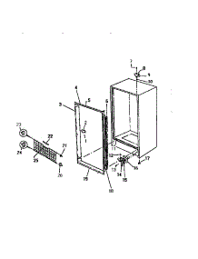 03 - Cabinet parts for Frigidaire Freezer FU134ERW3 from AppliancePartsPros.com