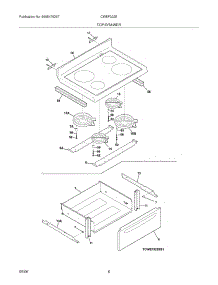 07 - Top / Drawer parts for White Westinghouse Range CWEF322ES5 from AppliancePartsPros.com