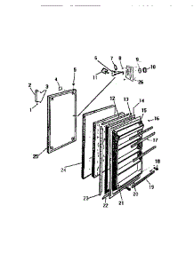 03 - Door parts for Frigidaire Freezer FU018TRW1 from AppliancePartsPros.com