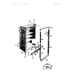 05 - Cabinet parts for Frigidaire Freezer FU018TRW1 from AppliancePartsPros.com