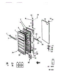 02 - Door parts for Frigidaire Freezer FU199JRW1 from AppliancePartsPros.com