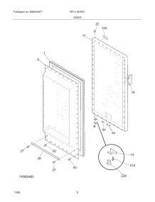 03 - Door parts for White Westinghouse Freezer WFU1150EW1 from AppliancePartsPros.com