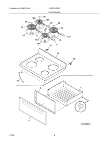 07 - Top / Drawer parts for White Westinghouse Range CWEF312FSB from AppliancePartsPros.com