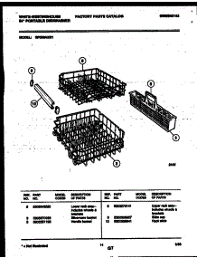 10 - Racks And Trays parts for Frigidaire Dishwasher SP550AXR1 from AppliancePartsPros.com