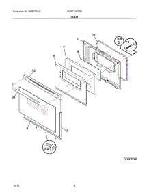 09 - Door parts for White Westinghouse Range CWEF310GSD from AppliancePartsPros.com