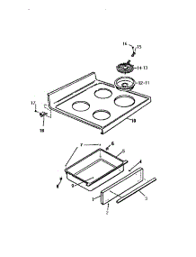 03 - Top, Drawer parts for Frigidaire Range KF350GDW1 from AppliancePartsPros.com