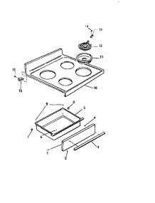 03 - Top, Drawer parts for Frigidaire Range KF400GDW2 from AppliancePartsPros.com