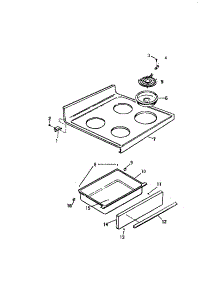 03 - Top, Drawer parts for Frigidaire Range KF320JDW0 from AppliancePartsPros.com