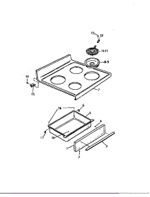 03 - Top, Drawer parts for Frigidaire Range KF450GDD0 from AppliancePartsPros.com