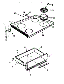 03 - Top, Drawer parts for Frigidaire Range KF404GDW2 from AppliancePartsPros.com