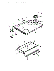 03 - Top, Drawer parts for Frigidaire Range KF404GDH0 from AppliancePartsPros.com