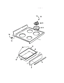 03 - Top & Drawer parts for Frigidaire Range KF450GDV2 from AppliancePartsPros.com