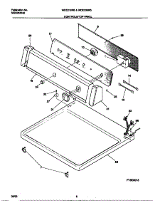 04 - Controls / Top Panel parts for Frigidaire Dryer WDE216RBW2 from AppliancePartsPros.com