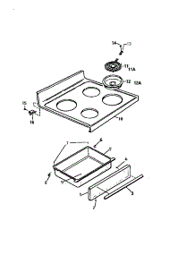 03 - Top & Drawer parts for Frigidaire Range KF560GDF1 from AppliancePartsPros.com