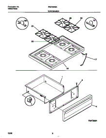 05 - Top / Drawer parts for Frigidaire Range WGF350SAWD from AppliancePartsPros.com