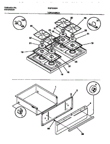 06 - Top / Drawer parts for Frigidaire Range WGF355BADA from AppliancePartsPros.com