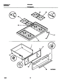 05 - Top / Drawer parts for Frigidaire Range WGF350SADB from AppliancePartsPros.com