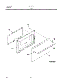 11 - Door parts for White Westinghouse Range WLF303PHDC from AppliancePartsPros.com