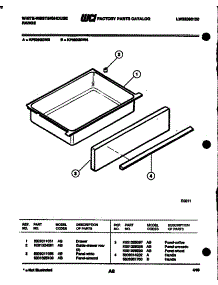 07 - Drawer Parts parts for Frigidaire Range KF520GDW3 from AppliancePartsPros.com