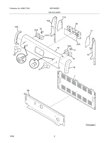 03 - Backguard parts for White Westinghouse Range WEF360ESD from AppliancePartsPros.com