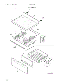 07 - Top / Drawer parts for White Westinghouse Range WEF360ESD from AppliancePartsPros.com