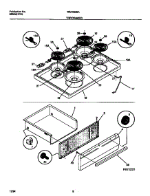 05 - Top / Drawer parts for Frigidaire Range WEF352BADA from AppliancePartsPros.com