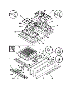 05 - Top / Drawer parts for Frigidaire Range WGF325BAWB from AppliancePartsPros.com