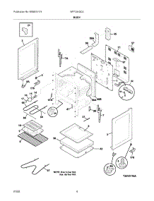 05 - Body parts for White Westinghouse Range WFF334GCA from AppliancePartsPros.com