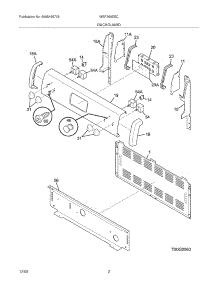 03 - Backguard parts for White Westinghouse Range WEF360ESC from AppliancePartsPros.com