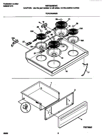 04 - Top / Drawer parts for Frigidaire Range WEF322BEWC from AppliancePartsPros.com
